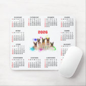 Customisable Cute German Shepherd Dog Calendar  マウスパッド (マウス)