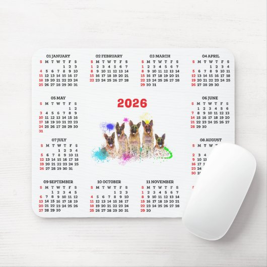 Customisable Cute Labrador Puppies Calendar マウスパッド (マウス)