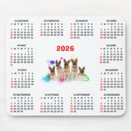 Customisable Cute Labrador Puppies Calendar  マウスパッド
