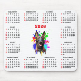Customisable Cute Malinois Dog Calendar マウスパッド