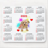 Customisable Cute Morkie Dog Calendar マウスパッド (正面)
