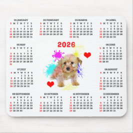 Customisable Cute Morkie Dog Calendar マウスパッド