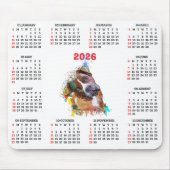 Customisable Cute Pittie Dog Calendar   マウスパッド (正面)