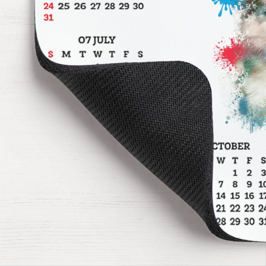 Customisable Cute Pomsky Dog Calendar  マウスパッド (コーナー)