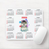 Customisable Cute Pomsky Dog Calendar  マウスパッド (マウス)