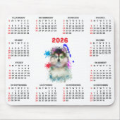 Customisable Cute Pomsky Dog Calendar  マウスパッド (正面)
