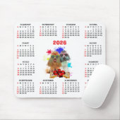 Customisable Cute Poodle Dog Calendar  マウスパッド (マウス)
