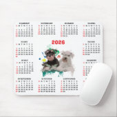 Customisable Cute Schnauzer Dog Calendar マウスパッド (マウス)