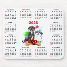 Customisable Cute Shih Tzu Dog Calendar   マウスパッド