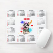 Customisable Cute Siberian Husky Dog Calendar マウスパッド (マウス)