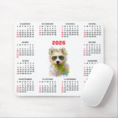 Customisable Cute Westie Dog Calendar  マウスパッド (マウス)