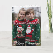 Customisable Digital Photo Centrepiece Folded Xmas カード (正面)