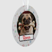 Customisable Dog And Bone Pet Owner's Acrylic Xmas オーナメント (正面)