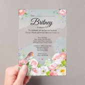 Customisable Female Birthday Invitation – Clear アクリル招待状 (インサイチュ (ポータブル))