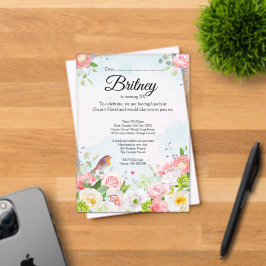 Customisable Female Birthday Invitation – Clear アクリル招待状