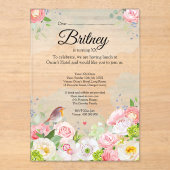 Customisable Female Birthday Invitation – Clear アクリル招待状 (正面)