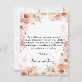 Customisable Floral Wedding Thank You Card | Elega サンキューカード