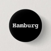 Customisable Hamburg Typography 缶バッジ (正面)