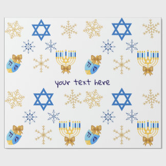 Customisable Hanukkah winter Wrapping Paper ラッピングペーパー
