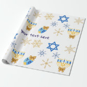 Customisable Hanukkah winter Wrapping Paper ラッピングペーパー (アンロールド)