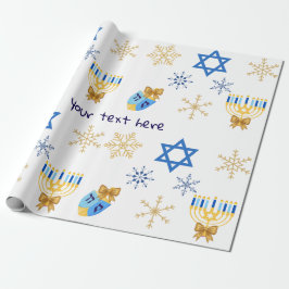 Customisable Hanukkah winter Wrapping Paper ラッピングペーパー
