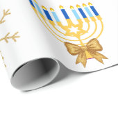 Customisable Hanukkah winter Wrapping Paper ラッピングペーパー (ロールコーナー)
