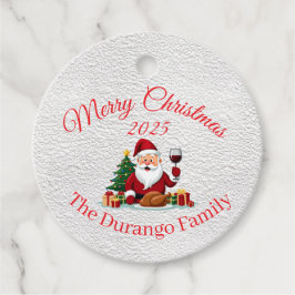 Customisable Happy Santa Claus Christmas Dinner フェイバータグ