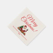 Customisable Happy Santa Claus Christmas Party スタンダードカクテルナプキン (角)