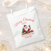 Customisable Happy Santa Claus Christmas Party  フェイバーバッグ (クリップ留めされた状態)