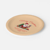 Customisable Happy Santa Claus Christmas Party ペーパープレート (アングル)