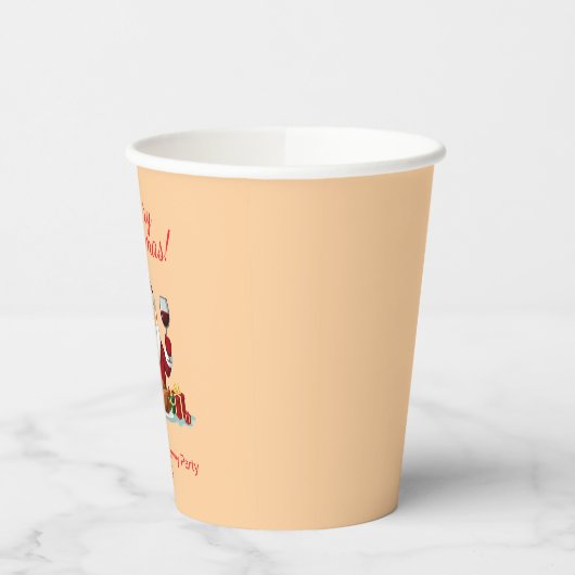 Customisable Happy Santa Claus Christmas Party 紙コップ (左)