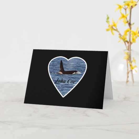 Customisable John Coe Killer Whale West Coast Orca カード (黄色い花)