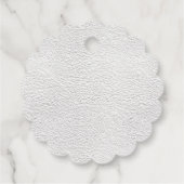 Customisable Jolly Santa Claus Christmas Scalloped フェイバータグ (裏面)