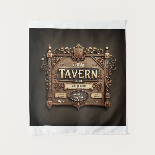 Customisable Medieval Tavern Wall Tapestry タペストリー (正面)