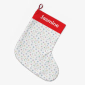 Customisable Minimal Colourful Christmas Snowflake ラージクリスマスストッキング (正面 (吊り時))