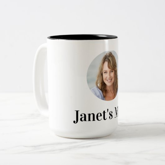 Customisable Photo Mug With Editable Text ツートーンマグカップ (正面左)