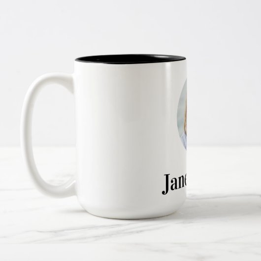 Customisable Photo Mug With Editable Text ツートーンマグカップ (左)