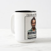 Customisable Photo Name Prison Funny Mug Shot ツートーンマグカップ (正面左)