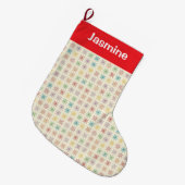 Customisable Simple Colourful Christmas Snowflake ラージクリスマスストッキング (正面 (吊り時))