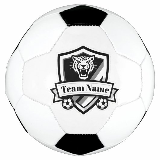Customisable Soccer Team Jaguar Logo Soccer Ball  サッカーボール (正面)