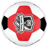 Customisable Soccer Team Jaguar Red Trim Logo サッカーボール (回転)