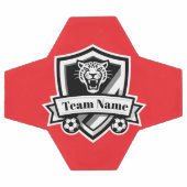Customisable Soccer Team Jaguar Red Trim Logo サッカーボール (フラット)