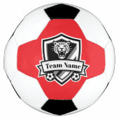 Customisable Soccer Team Jaguar Red Trim Logo サッカーボール (正面)