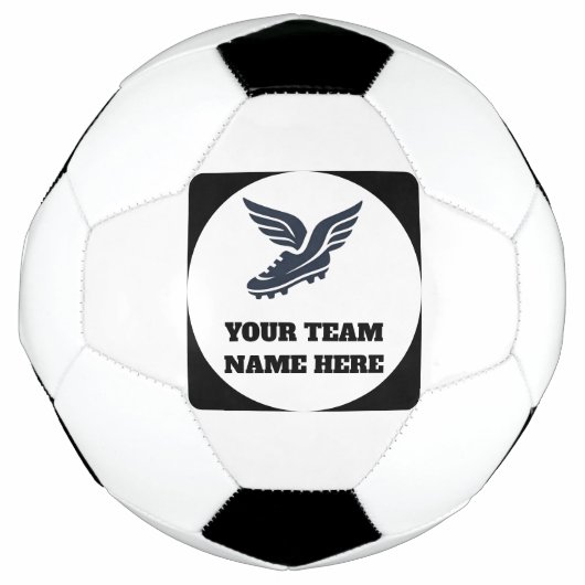 Customisable Soccer Team Winged Football Boot Logo サッカーボール (正面)
