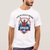 Customisable Spain Soccer Football Team Supporters Tシャツ (正面)