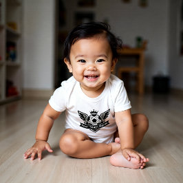 Customisable Winged Soccer Ball Logo Baby Team ベビーボディスーツ