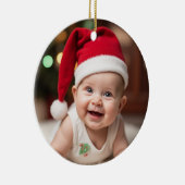 Customisable Xmas Tree And baby's First Christmas セラミックオーナメント (右)