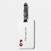 Customiseableの赤い芝生ボール ラゲッジタグ (裏面縦)