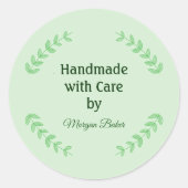 Customizabel Handmade with Care ラウンドシール (正面)