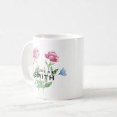 customizable花のヴィンテージの未来の夫人 コーヒーマグカップ (正面左)